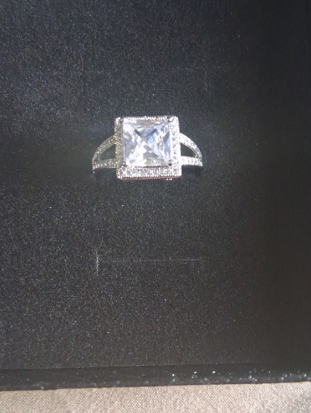 RETAIL 299.00 Size 7  S925 Siver MOISENITE 3KT Halo Ring - White - Picture 2 of 4